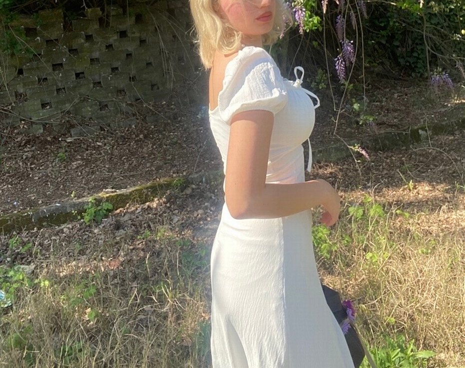 Beyaz Midi Bohem Kadın Elbise - Görsel 2