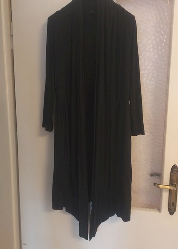 Siyah Uzun Kollu Uzun Kadın ceget - Görsel 2