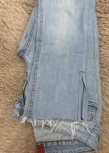 Kadın Mavi Bol Kesim Midi Kot Pantolon - Görsel 2