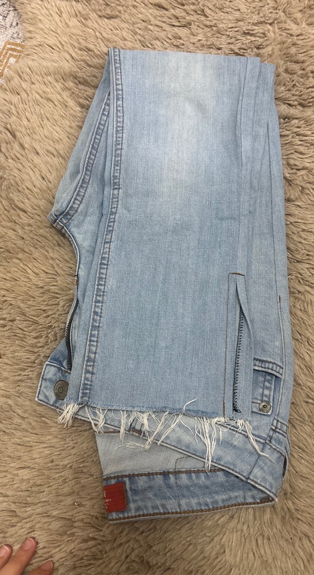 Kadın Mavi Bol Kesim Midi Kot Pantolon - Görsel 2