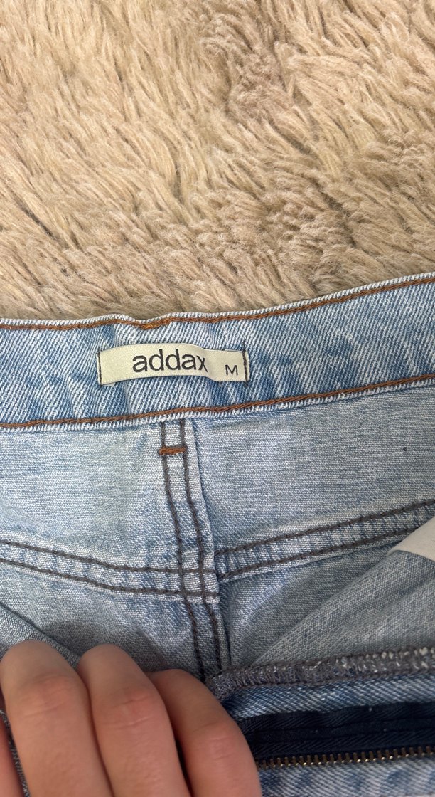 Tüylü Detaylı Denim Mini Etek - Görsel 2