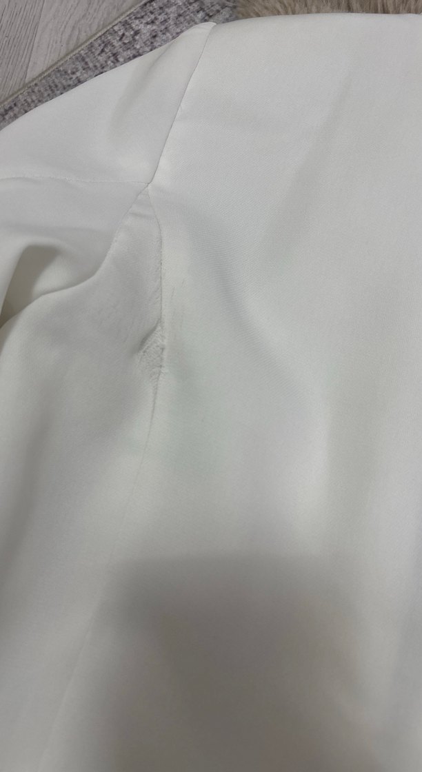 Düğmeli Beyaz Kadın Blazer Ceket - Görsel 4