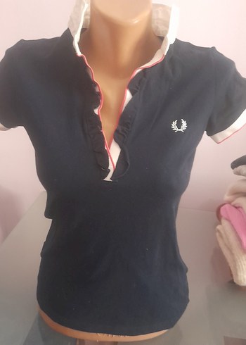 Siyah Düğmeli Kadın Kısa Kollu Polo Tişört