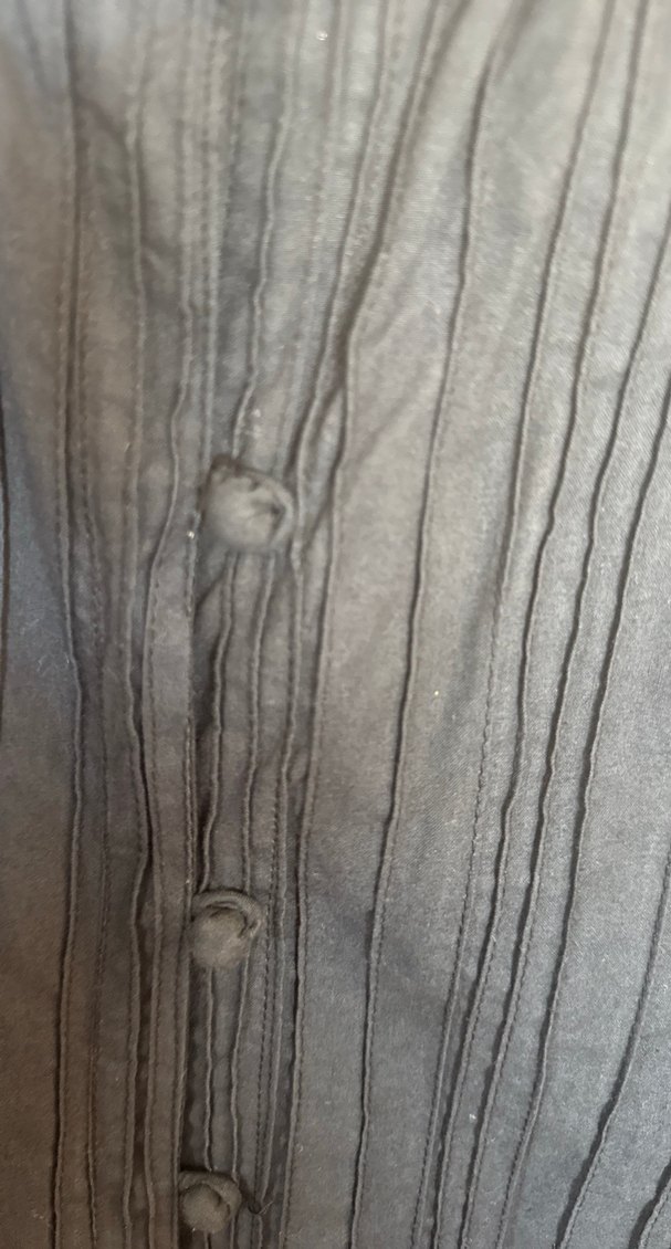 ESKİL MARKA- Kadın Siyah Keten Pilili Gömlek - Görsel 3