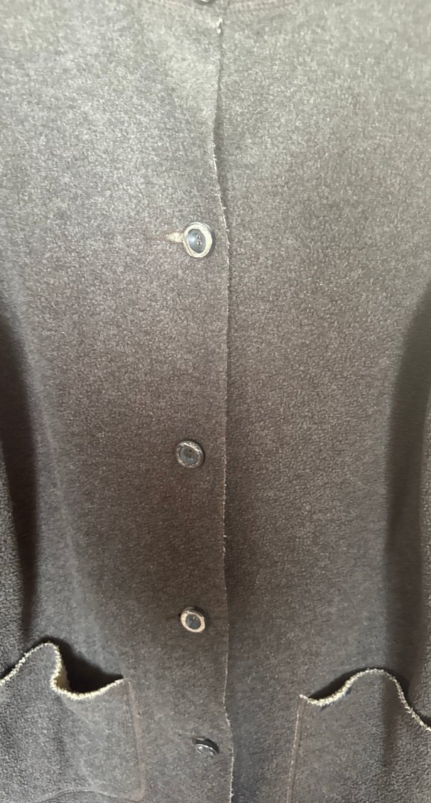 AIGLE- Düğmeli Gri Hamile Kabanı Midi Boy - Görsel 3