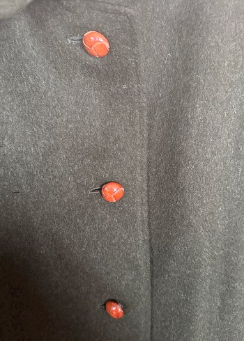 AVUSTURYA-HUBERTUS LODEN- Düğmeli Gri Midi Yün Hamile Kabanı - Görsel 3