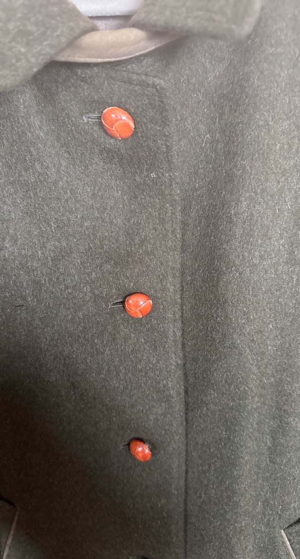 AVUSTURYA-HUBERTUS LODEN- Düğmeli Gri Midi Yün Hamile Kabanı - Görsel 3