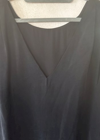 MASSIMO DUTTI- Siyah Midi ARKA YAKA AÇIK  Kolsuz Elbise - Görsel 2