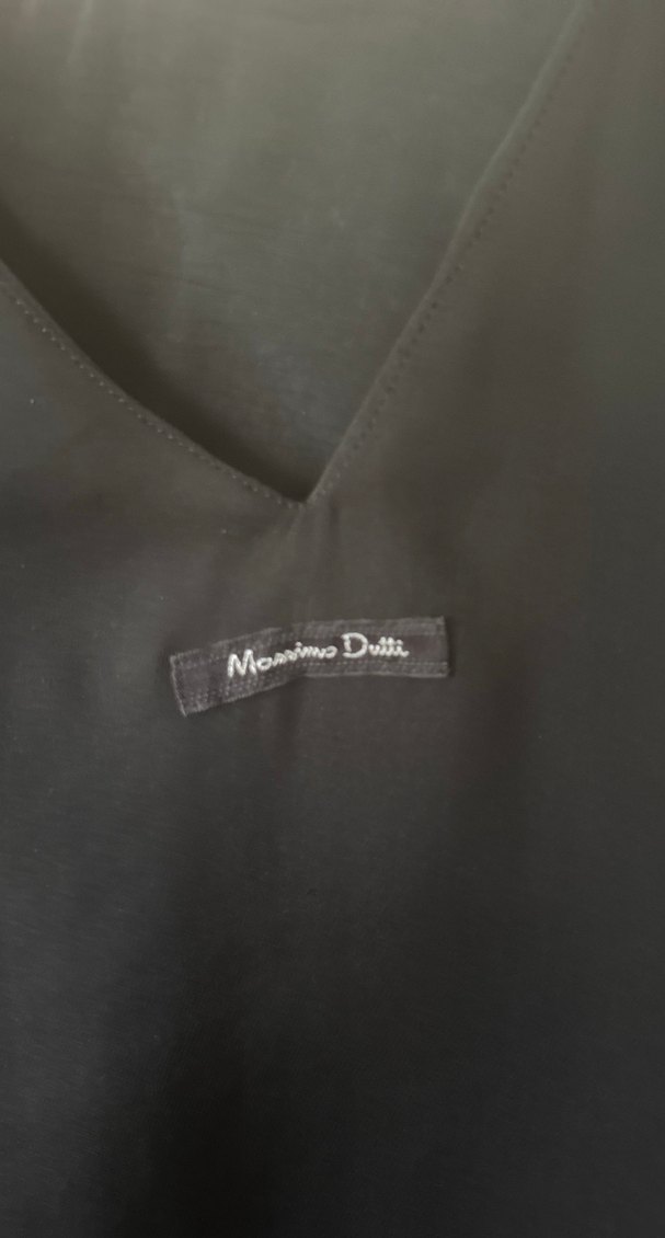 MASSIMO DUTTI- Siyah Midi ARKA YAKA AÇIK  Kolsuz Elbise - Görsel 3