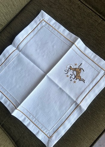 Geyik Nakışlı 6lı Servis Peçete Seti - Görsel 7