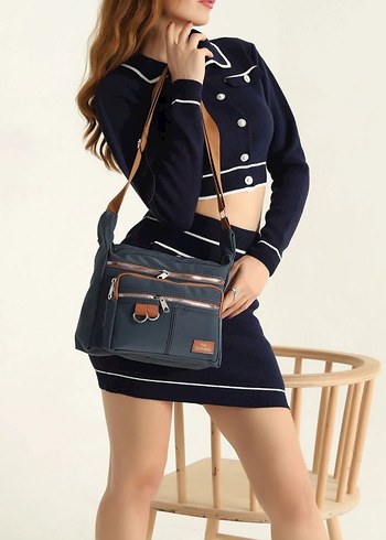 Gri Baskılı Kadın Bel Çantası - Görsel 5