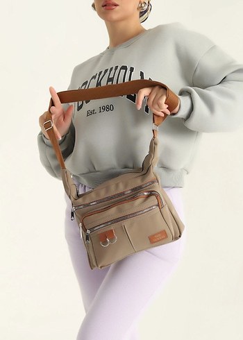 Gri Baskılı Kadın Bel Çantası - Görsel 4