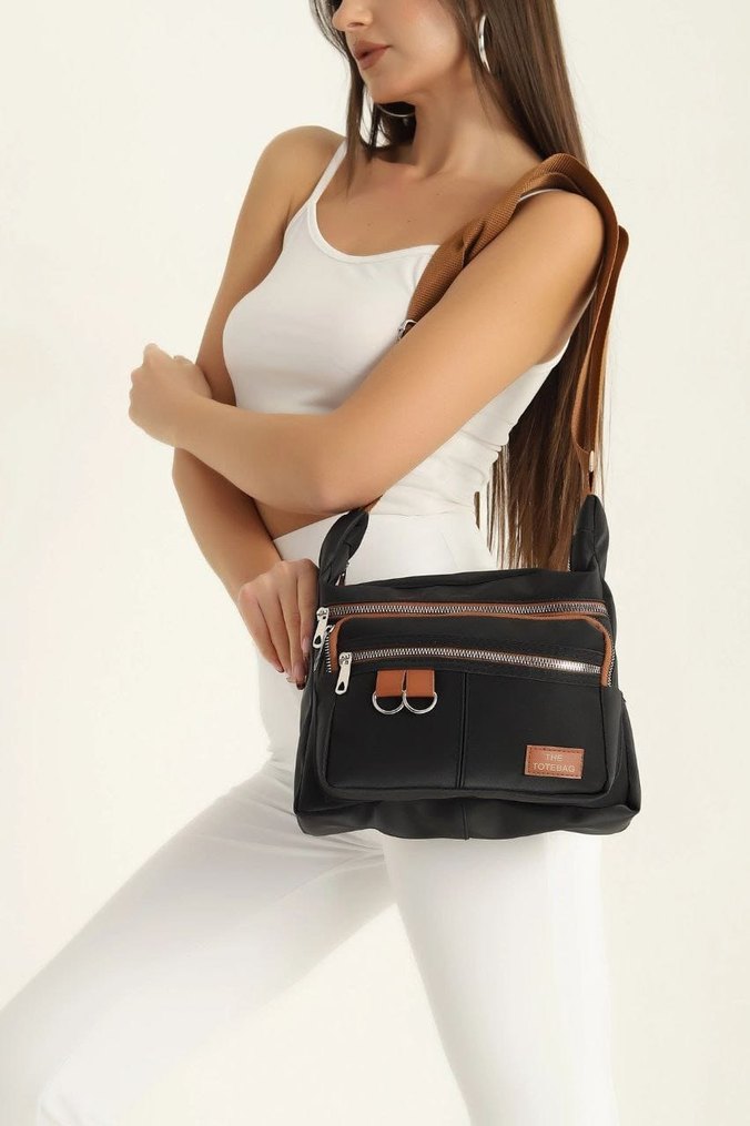 Gri Baskılı Kadın Bel Çantası - Görsel 2