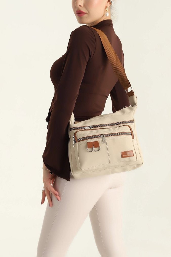 Gri Baskılı Kadın Bel Çantası - Görsel 3