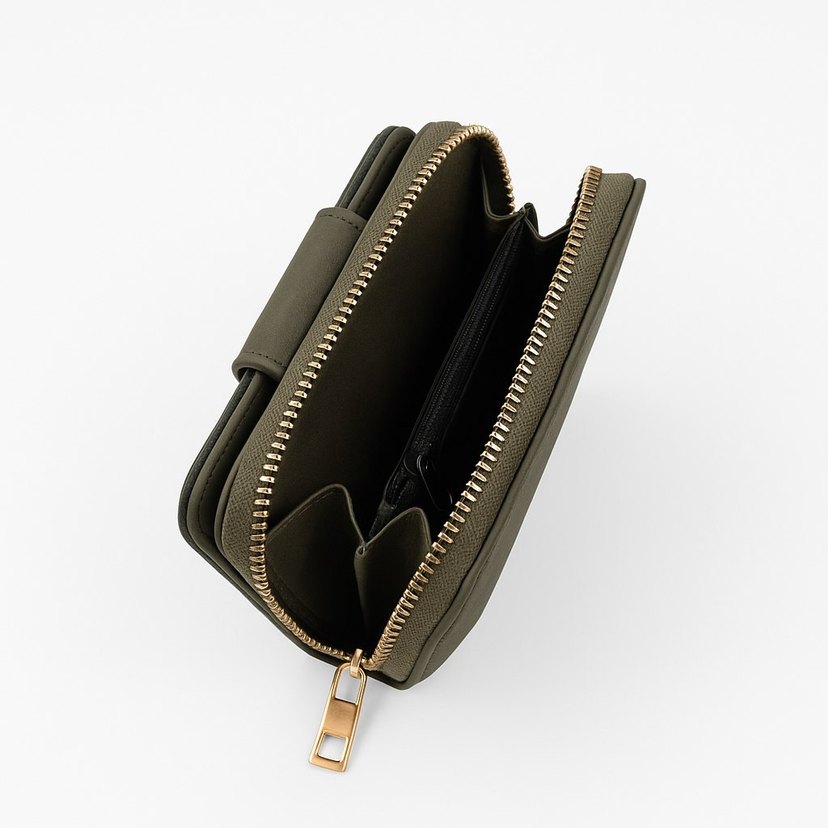 Kadın Hakiki Deri Fermuarlı Cüzdan - Görsel 3