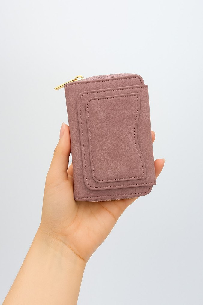 Bej Deri Fermuarlı Kadın Cüzdan - Görsel 5