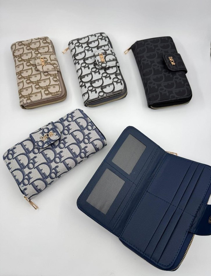 Gri Deri Fermuarlı Kadın Portföy Cüzdan - Görsel 5