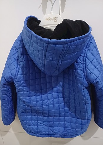 Parlak Mavi Erkek Çocuk Kapüşonlu mont - Görsel 4
