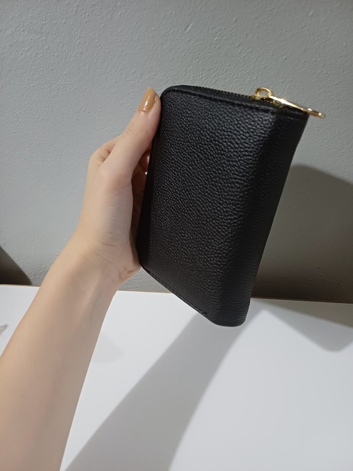 Siyah Deri Fermuarlı Kadın Cüzdanı - Görsel 2