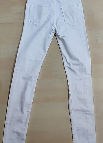 Diğer Beyaz yırtık detay pantolon 