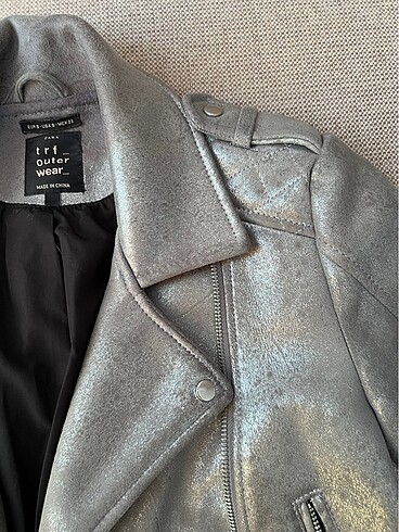 s Beden Zara y2k Metalik Biker Ceket