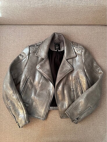 Zara y2k Metalik Biker Ceket