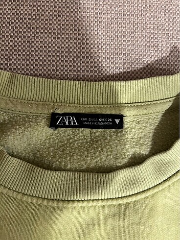 Zara Zara Crop Yeşil Kazak