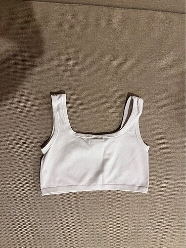 s Beden Kolsuz Beyaz Top / Bralet