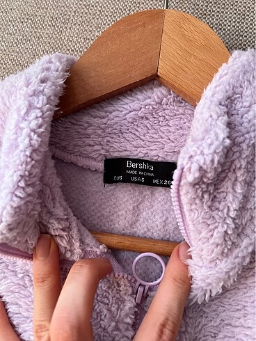 s Beden Bershka Crop Polar Lila Kazak