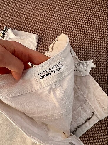 Koton Koton Beyaz Dar Paça Pantolon / Jean