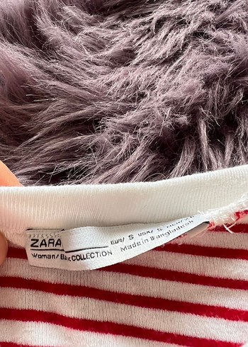 Zara Kırmızı Çizglili y2k Crop Tişört Tshirt - Görsel 2