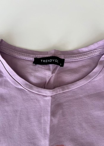 Trendyol Baskılı Mor Kadın Tişörtü, Kısa Kollu - Görsel 2