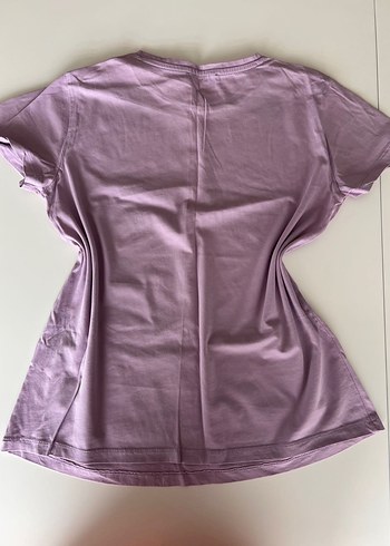 Trendyol Baskılı Mor Kadın Tişörtü, Kısa Kollu - Görsel 3