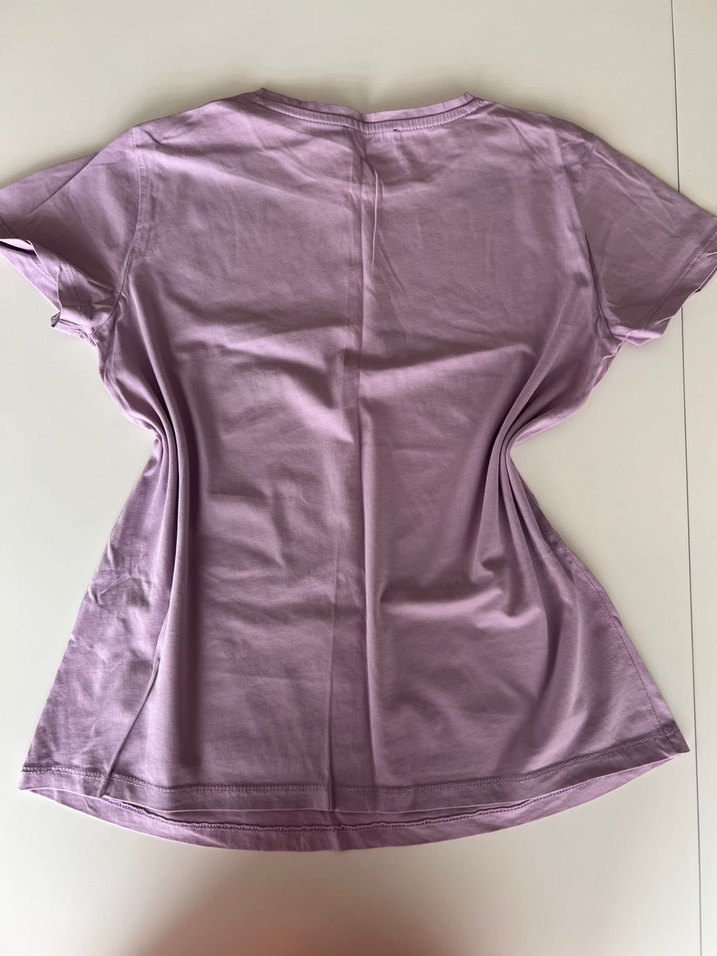 Trendyol Baskılı Mor Kadın Tişörtü, Kısa Kollu - Görsel 3