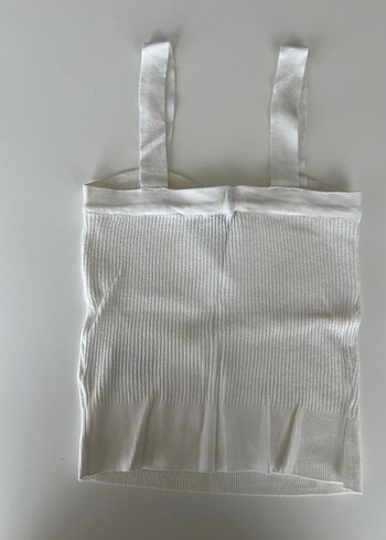 Mavi Jeans Crop Düğmeli Beyaz Triko Kadın Bluz Tişört - Görsel 3