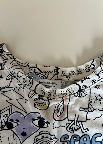 Bershka Çok Renkli Baskılı Tişört - Görsel 2