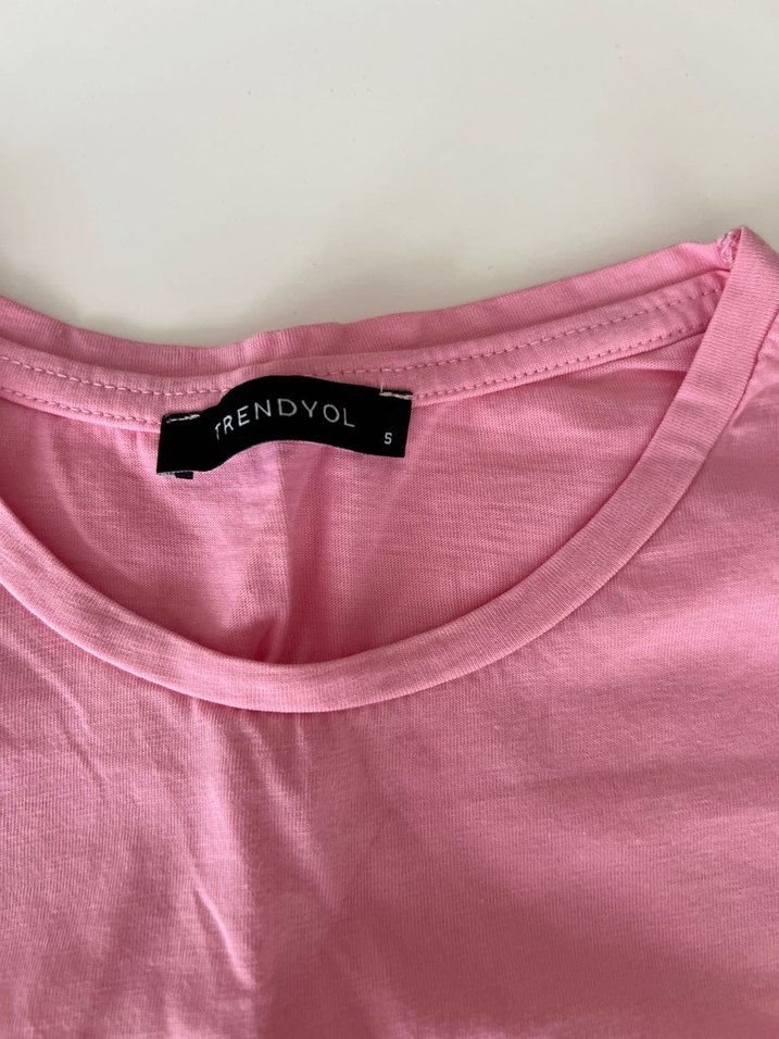 Trendyol Milla Pembe Kısa Kollu Yazılı Tişört - Görsel 2