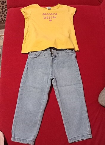 1,5 Yaş Beden 3 adet 12,18 Ay tshirt,18,24 Ay jean pantolon