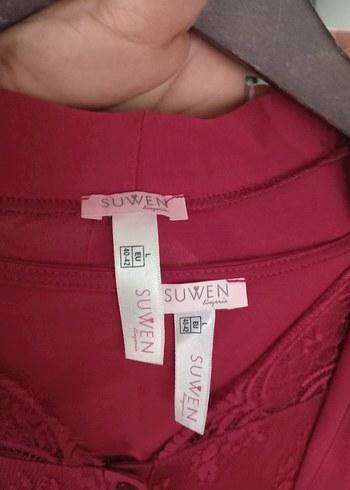 Suwen 40/42 beden Bordo renk sabahlık - Görsel 17