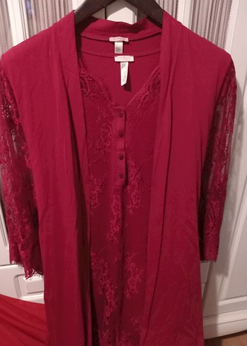 Suwen 40/42 beden Bordo renk sabahlık - Görsel 3