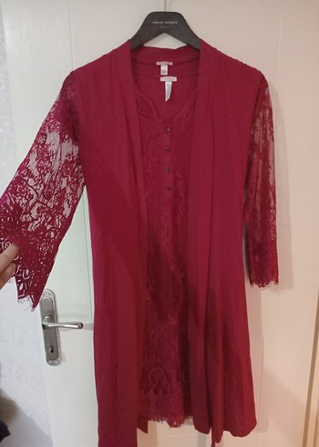 Suwen 40/42 beden Bordo renk sabahlık - Görsel 5