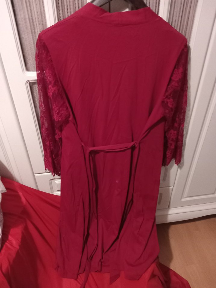 Suwen 40/42 beden Bordo renk sabahlık - Görsel 4