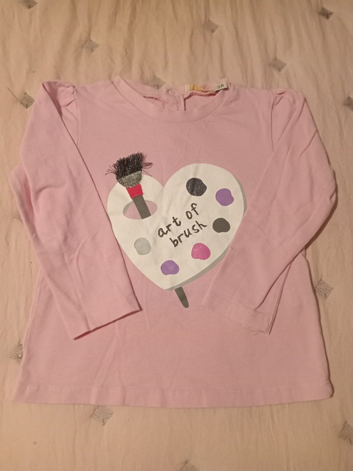 BG 3 yaş,Pembe Uzun Kollu Baskılı Tişört - Görsel 5