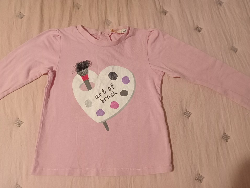 BG 3 yaş,Pembe Uzun Kollu Baskılı Tişört - Görsel 3