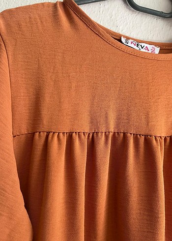 Diger taba Uzun Krep kumasElbise - Görsel 5