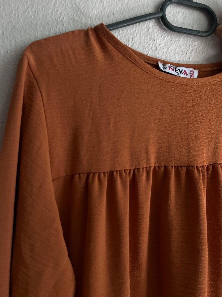 Diger taba Uzun Krep kumasElbise - Görsel 4