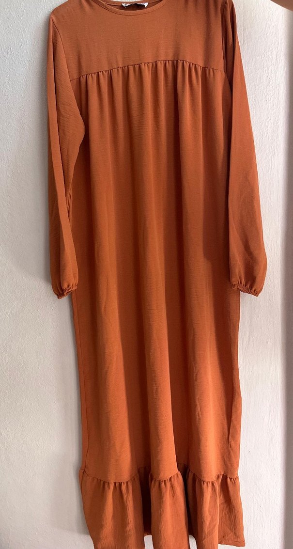 Diger taba Uzun Krep kumasElbise - Görsel 2