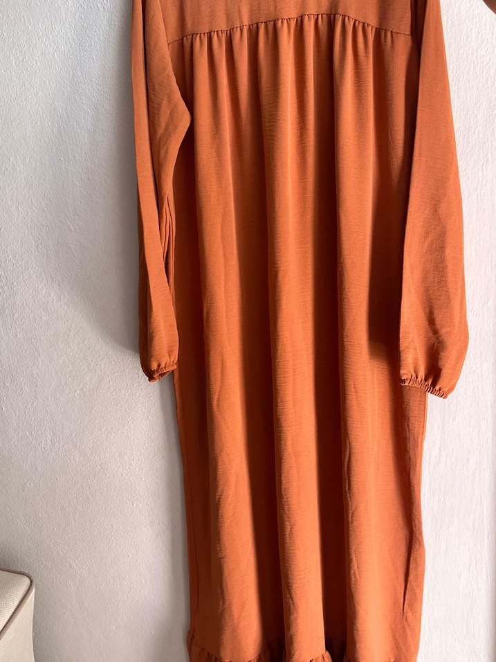 Diger taba Uzun Krep kumasElbise - Görsel 3