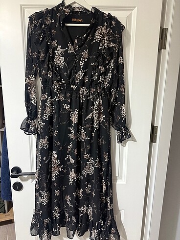 Şifon midi elbise - Görsel 5