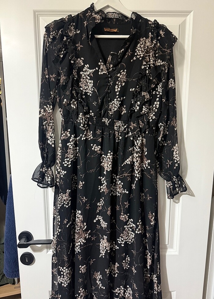 Şifon midi elbise - Görsel 3